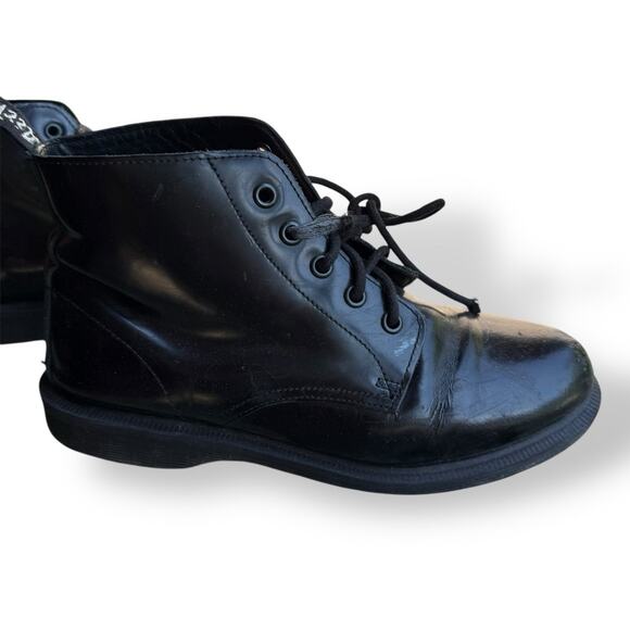 DR MARTENS EMMELINE WOMEN'S BLACK LEATHER LACED UP COMBAT BOOTS SIZE US7 EU38 - Picture 7 of 12